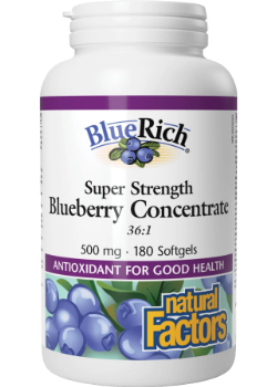 BlueRich® Super Strength Blueberry Concentrate | Natural Factors® | 90 or 180 Softgels