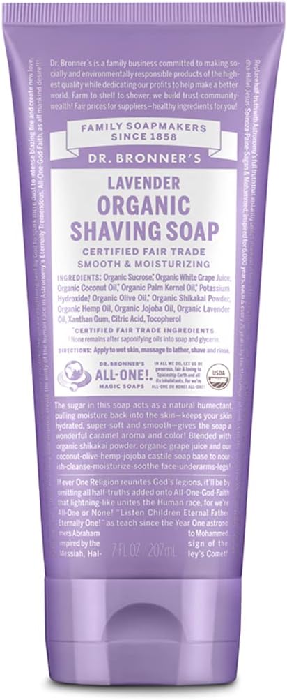 Organic Shaving Soap | Dr. Bronner's | Lavender, 207 mL