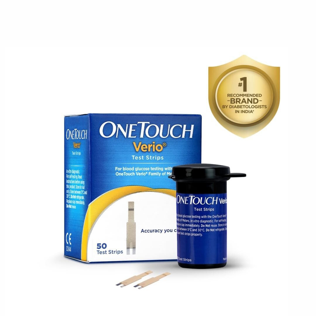 Verio® Blood Glucose Test Strips by OneTouch® – Accurate Blood Sugar Monitoring | 50 or 100 Strips