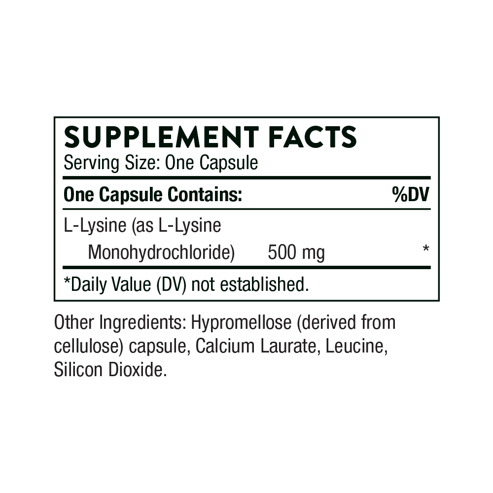 Lysine 500 mg | Thorne® | 60 Capsules