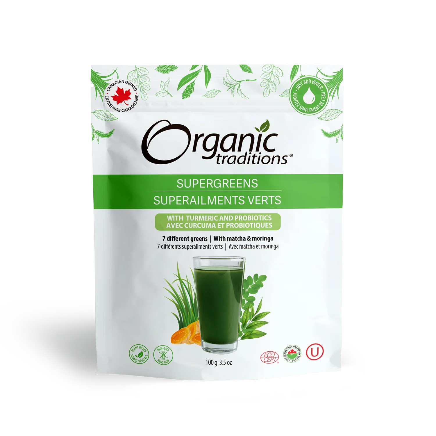 Supergreens with Turmeric and Probiotics | Organic Traditions® | 100g