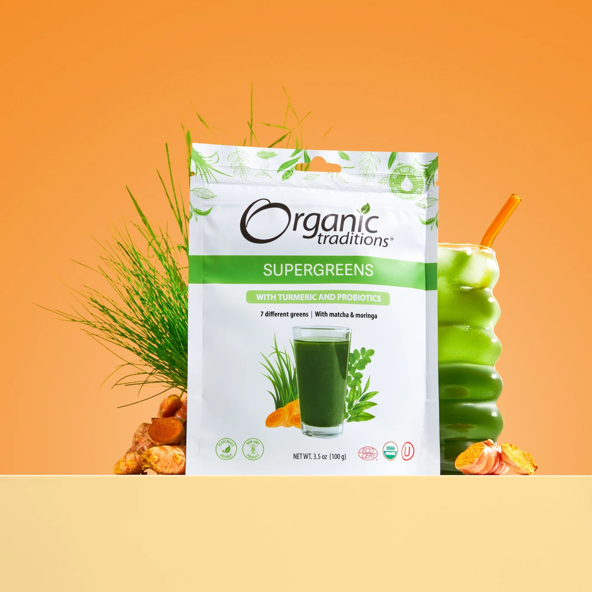Supergreens with Turmeric and Probiotics | Organic Traditions® | 100g