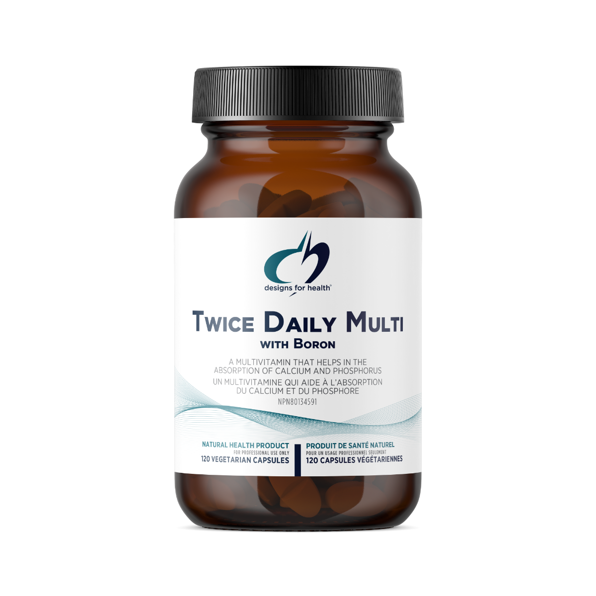 Twice Daily Multi™ by Designs for Health® – High-Potency Daily Multivitamin | 120 Vegetarian Capsules