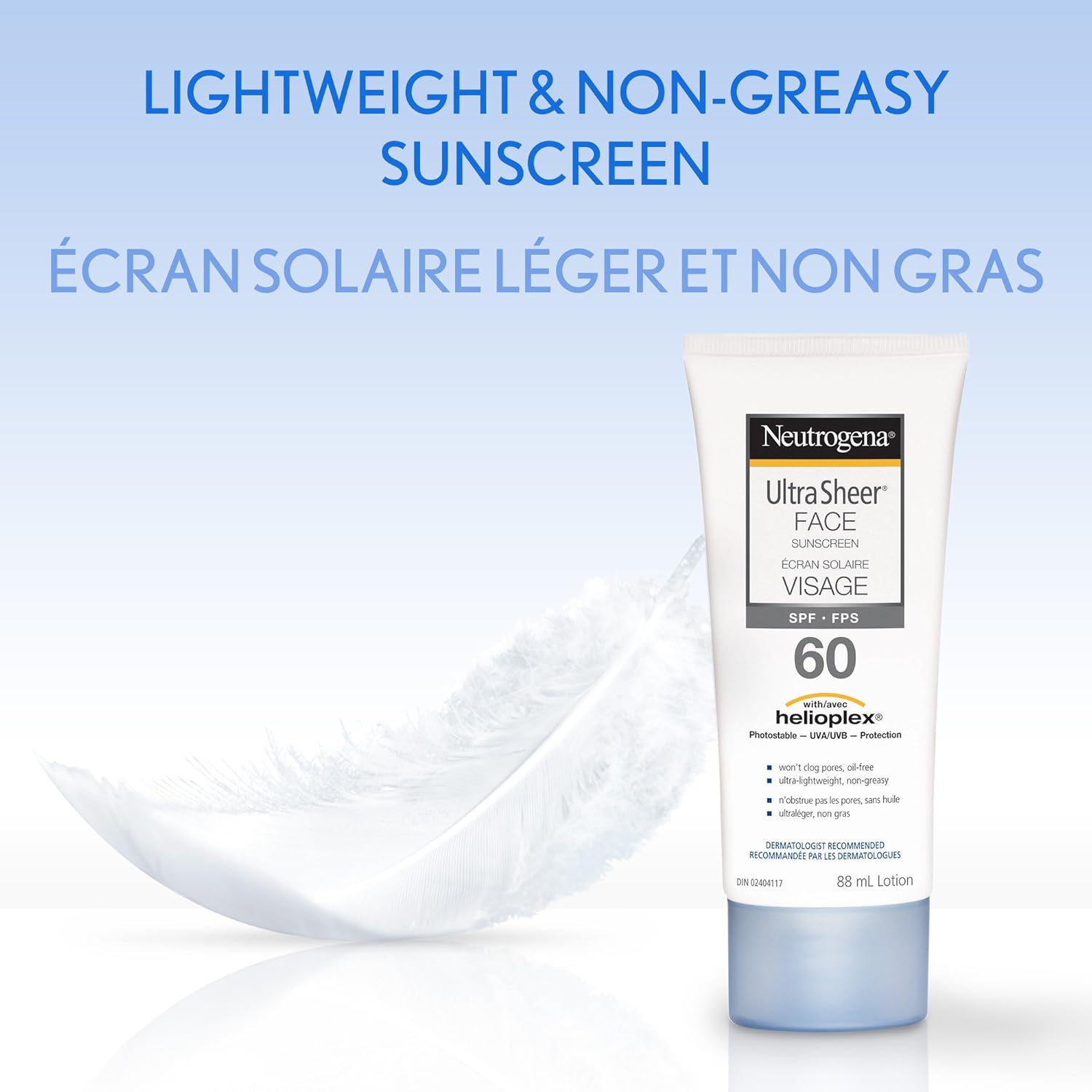 ultra Sheer Face Sunscreen Spf 60| Neutrogena® |88 mL