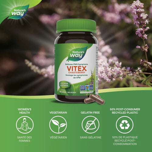 Vitex Chasteberry by Nature’s Way® – Hormone & PMS Support | 100 or 320 Capsules