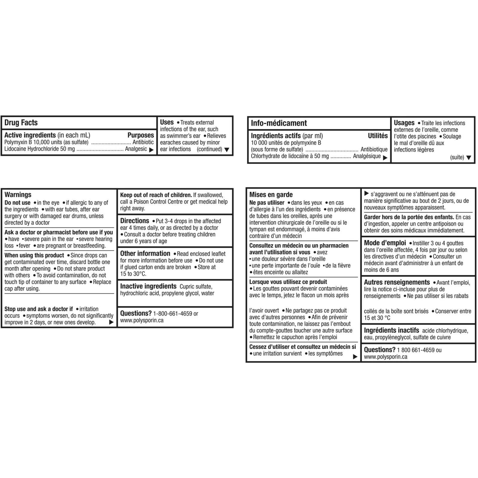 Plus Pain Relief Ear Drops | Polysporin® | 15 mL