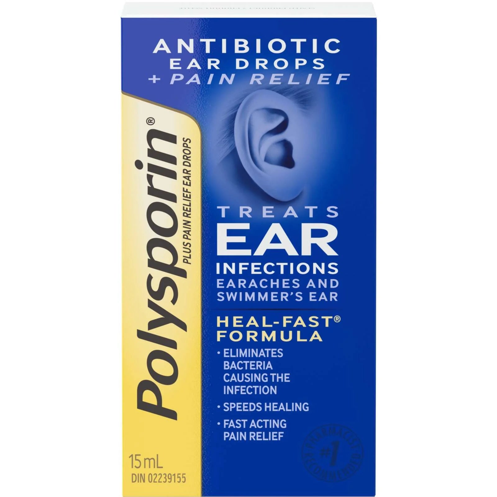 Plus Pain Relief Ear Drops | Polysporin® | 15 mL