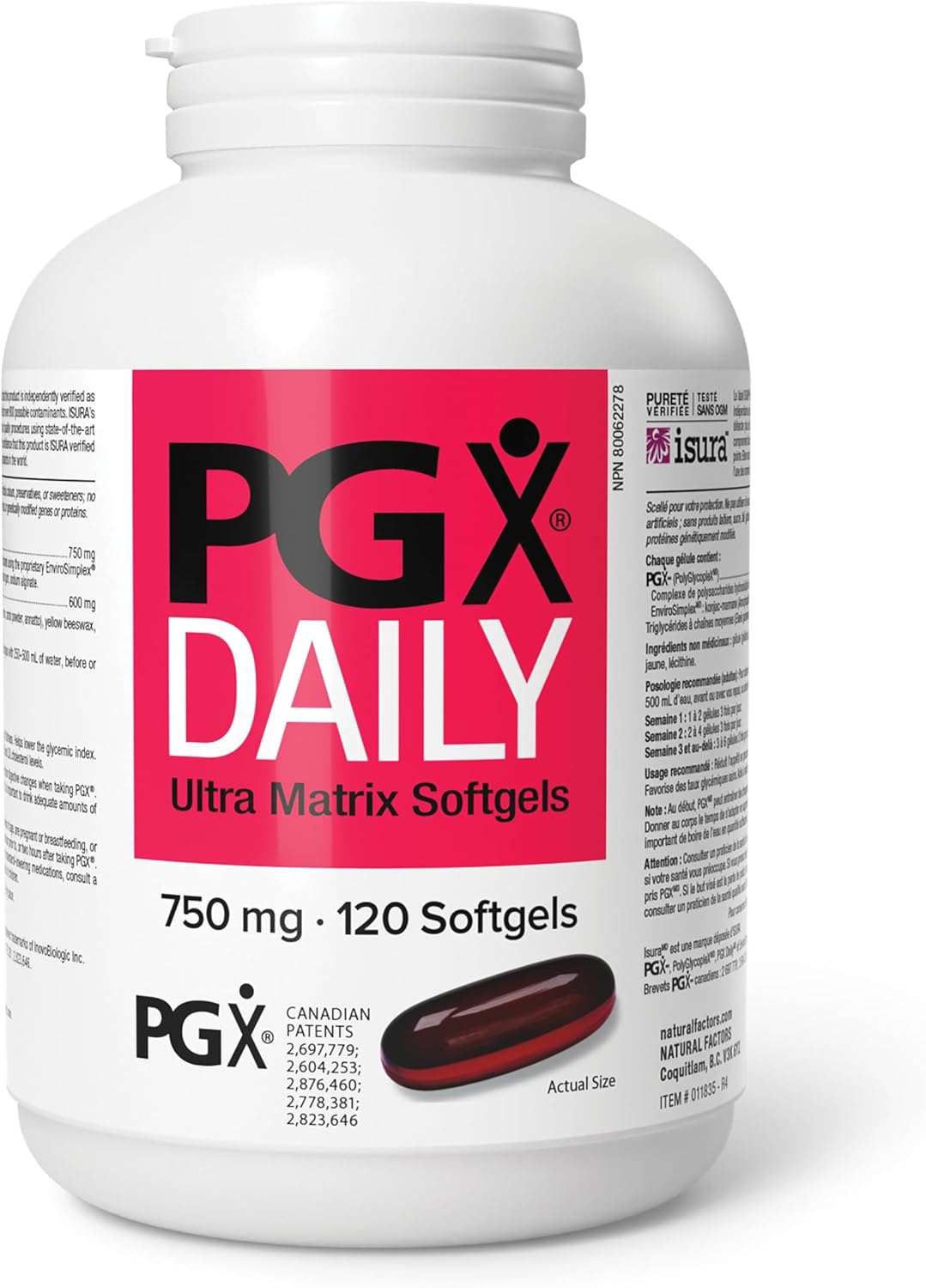 PGX Daily Ultra Matrix 750 mg|Natural Factors|120 Softgels