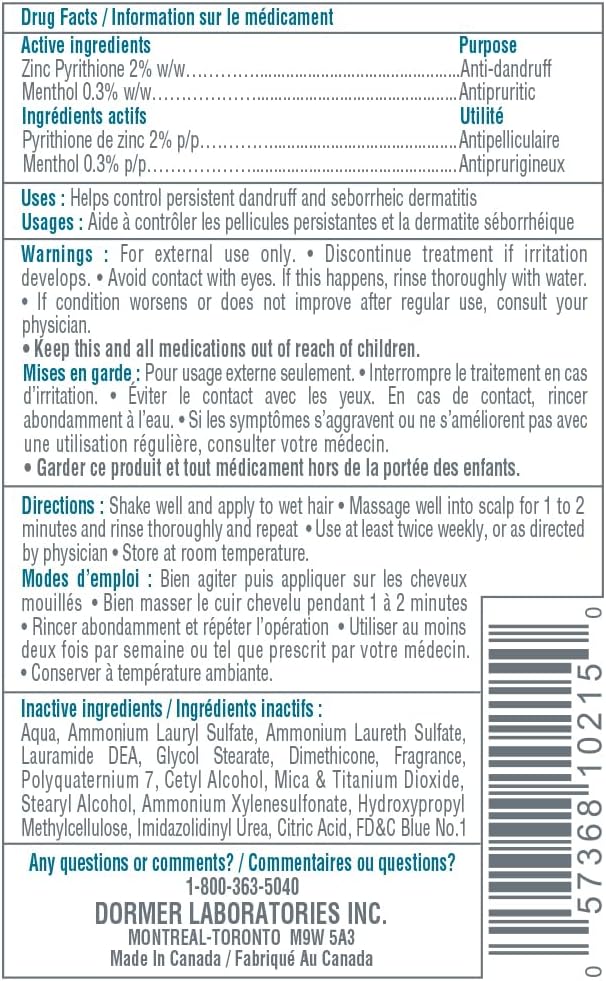 Z-Plus Anti-Dandruff Shampoo | Dormer | 180gr/6.3oz