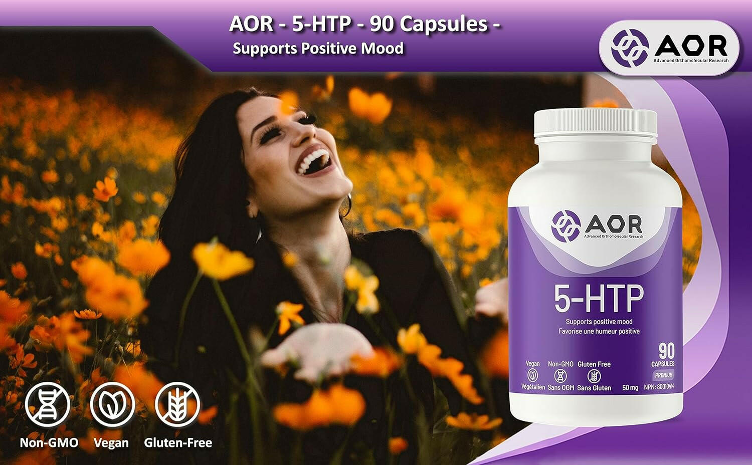 5-HTP | AOR™ | 90 Veggie Caps - Coal Harbour Pharmacy
