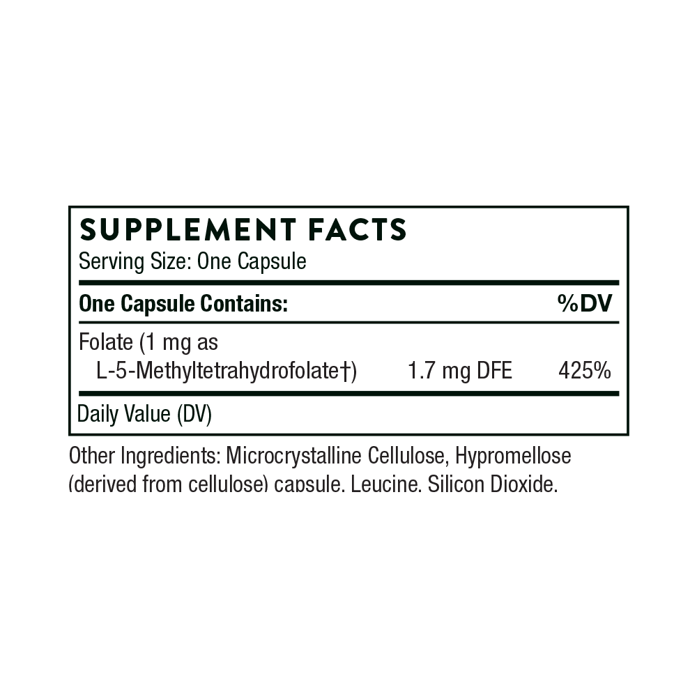 5-MTHF 1 mg | Thorne® | 60 Capsules - Coal Harbour Pharmacy