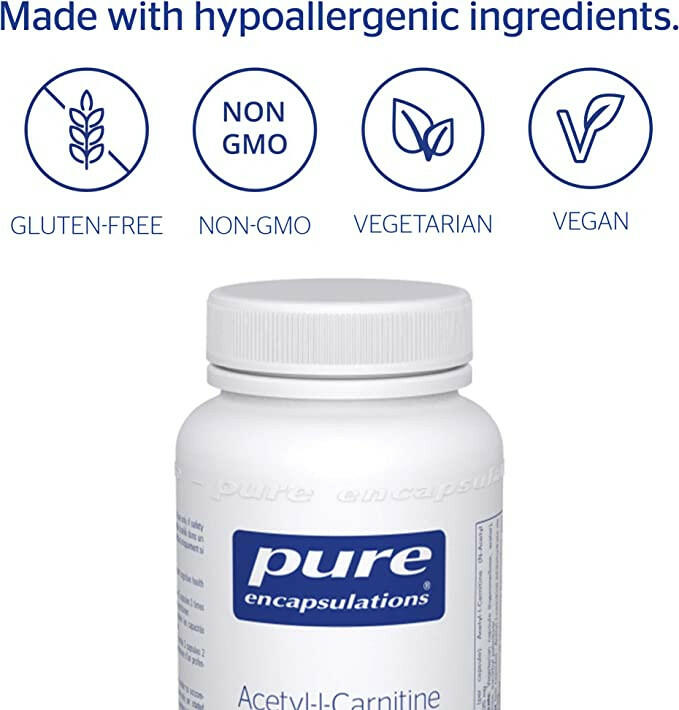 Acetyl-l-Carnitine 500 mg | Pure Encapsulations® | 60 Capsules - Coal Harbour Pharmacy