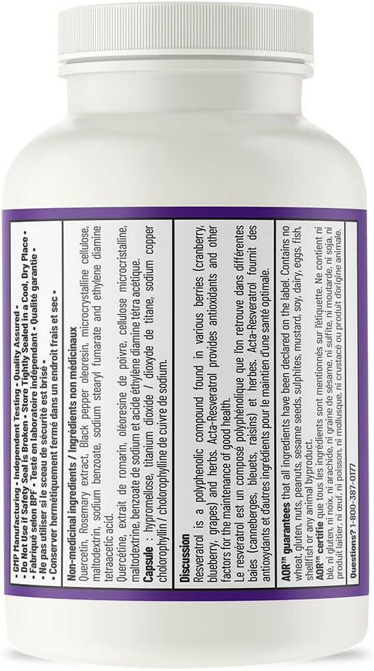 Acta-Resveratrol | AOR™ | 90 Capsules - Coal Harbour Pharmacy