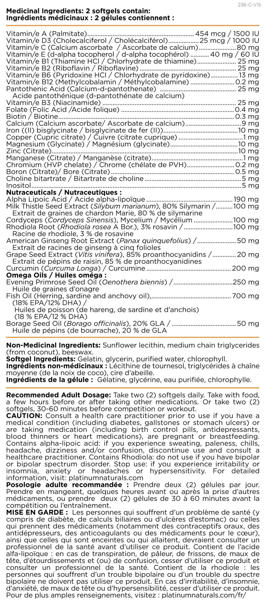 activ-X for Women | Platinum Naturals® | 60 or 120 Softgels - Coal Harbour Pharmacy