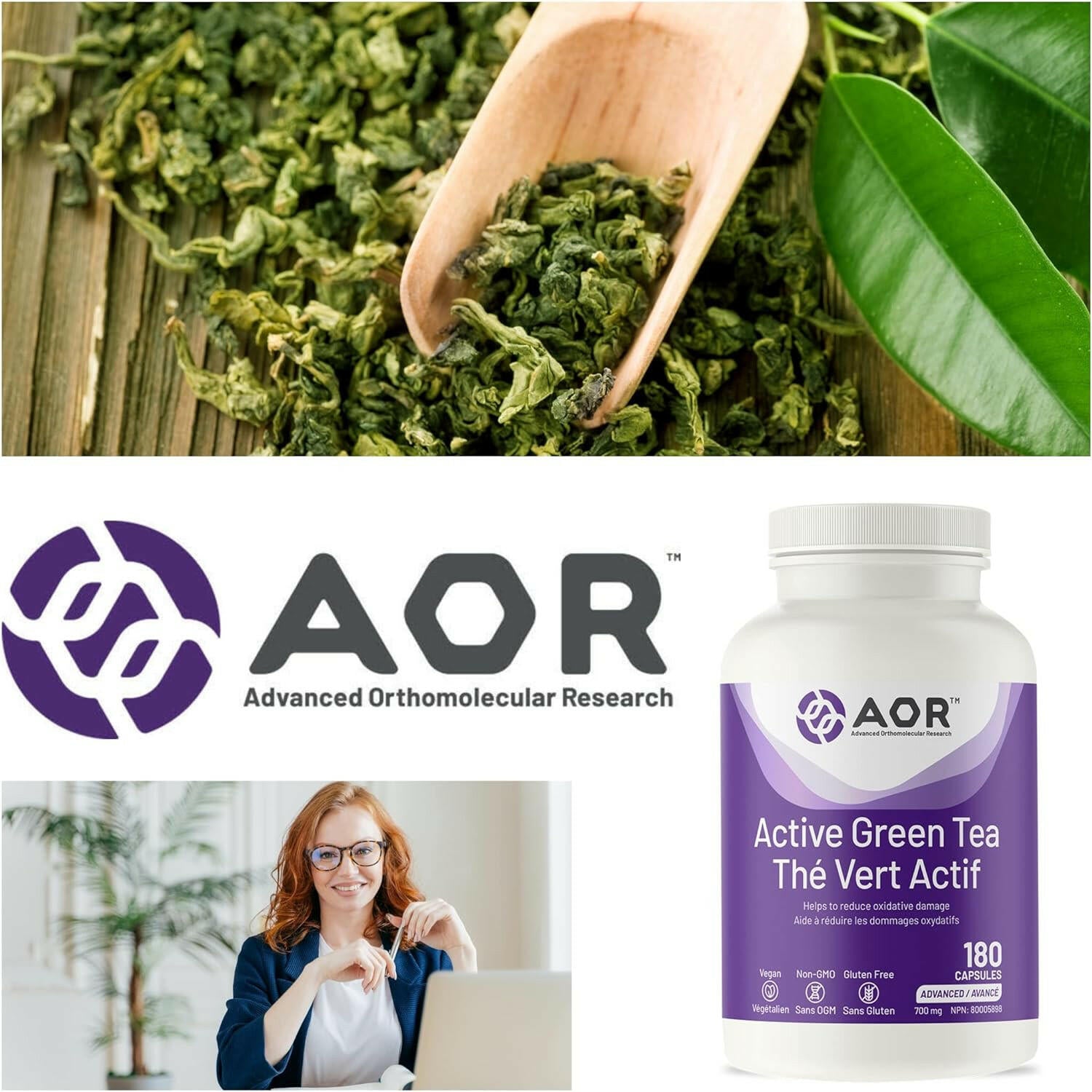 Active Green Tea | AOR™ | 90 or 180 Capsules - Coal Harbour Pharmacy