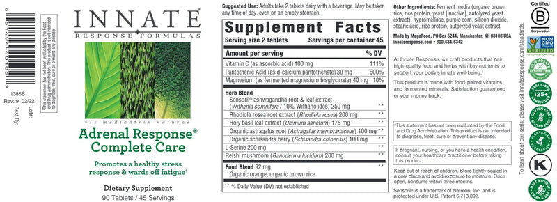 Adrenal Response® | INNATE® | 90 Tablets - Coal Harbour Pharmacy