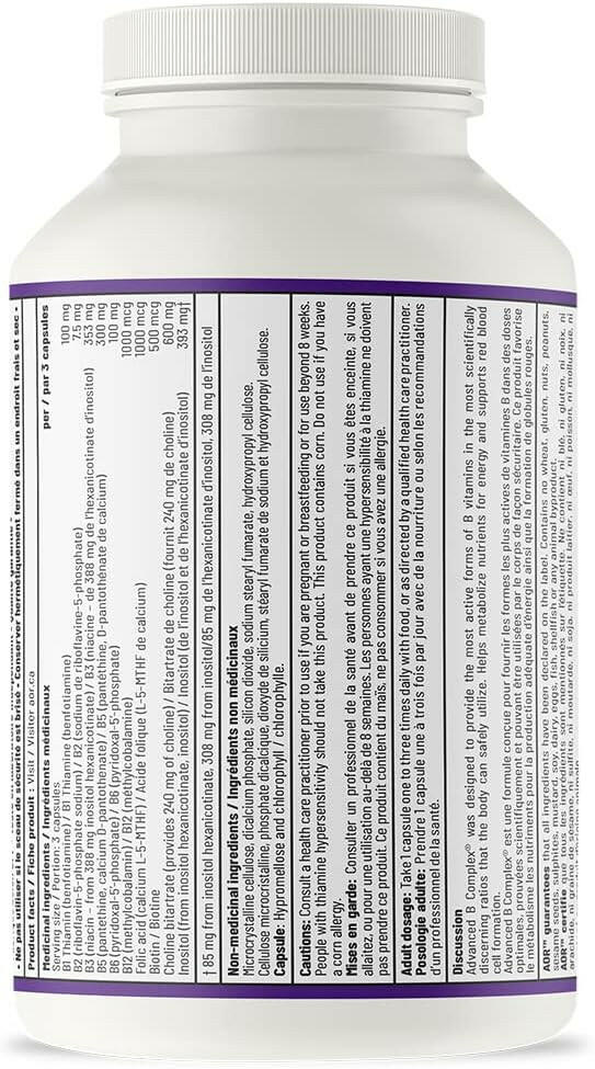 Advanced B Complex® | AOR™ | 90 or 180 Capsules - Coal Harbour Pharmacy