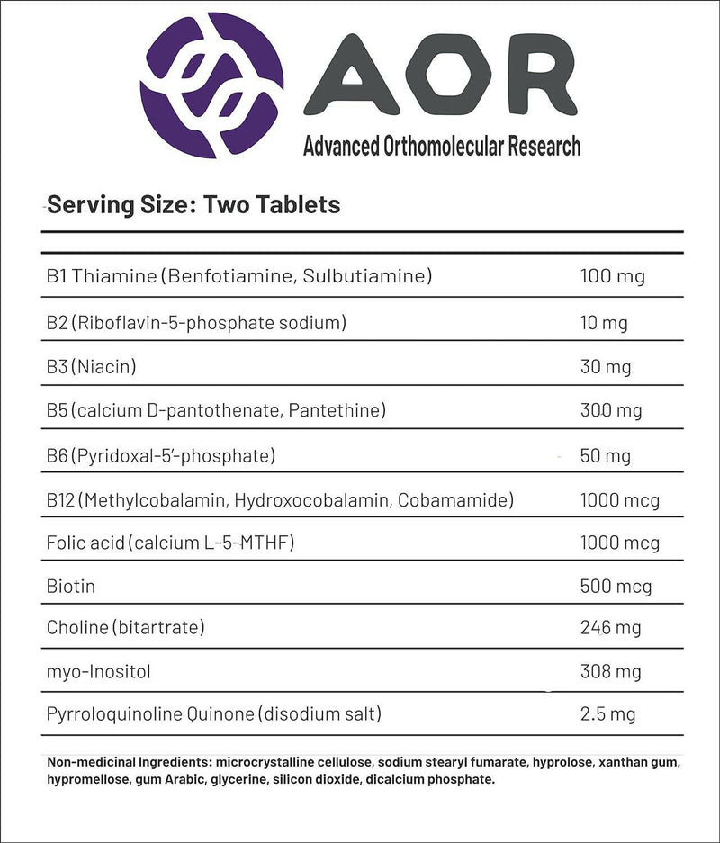 Advanced B Complex Ultra | AOR™ | 60 Tablets - Coal Harbour Pharmacy