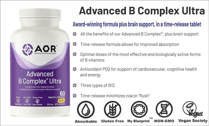 Advanced B Complex Ultra | AOR™ | 60 Tablets - Coal Harbour Pharmacy