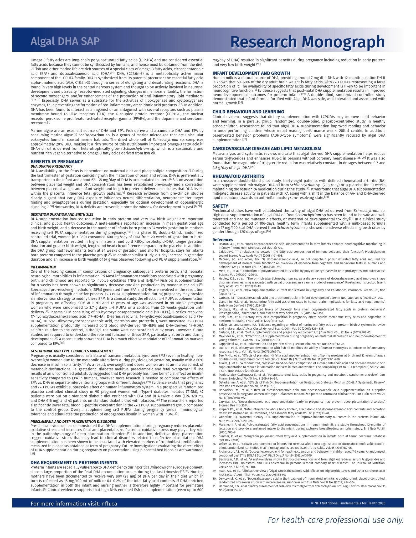 Algal DHA SAP | NFH | 50 mL - Coal Harbour Pharmacy