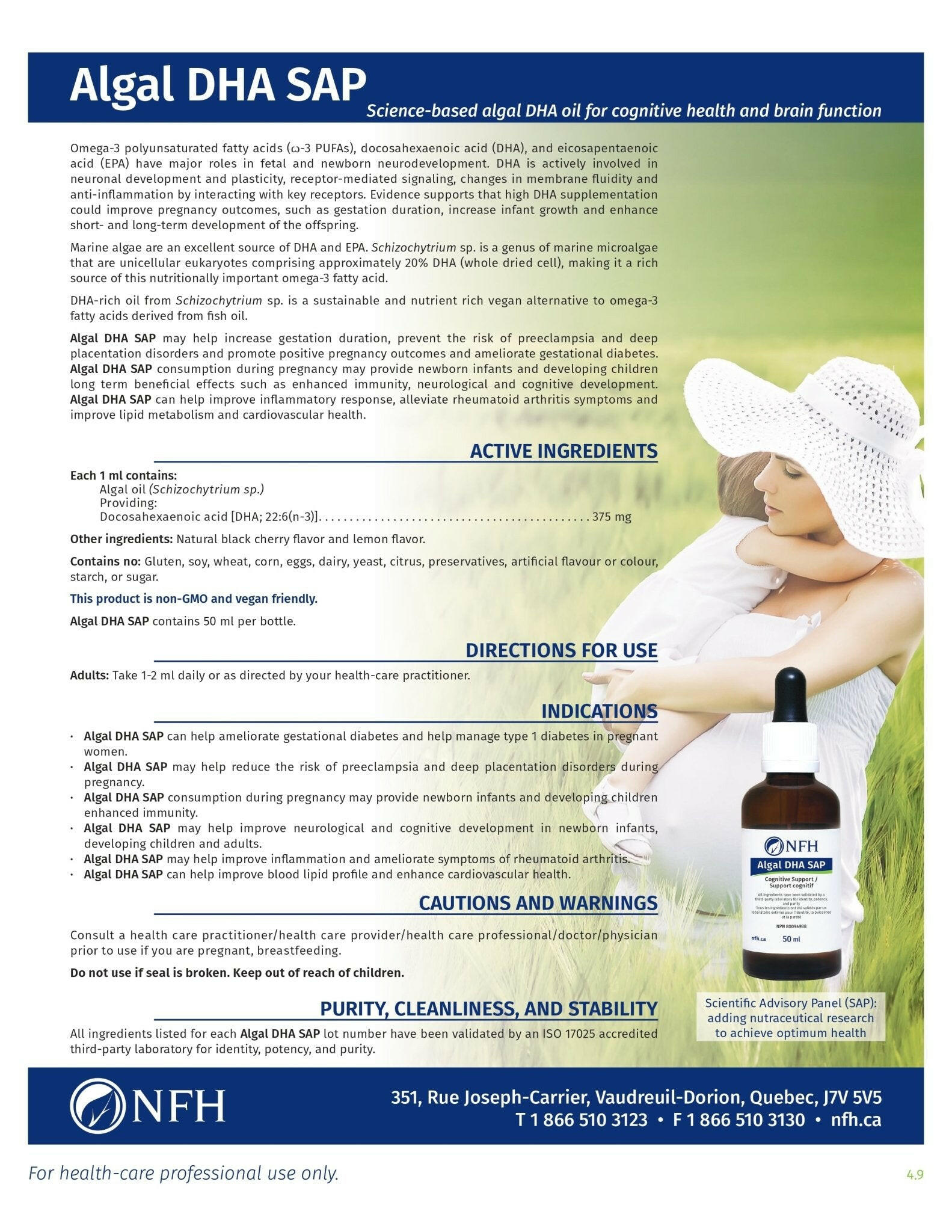 Algal DHA SAP | NFH | 50 mL - Coal Harbour Pharmacy
