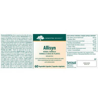 Allisyn | Genestra Brands® | 60 Vegetable Capsules - Coal Harbour Pharmacy