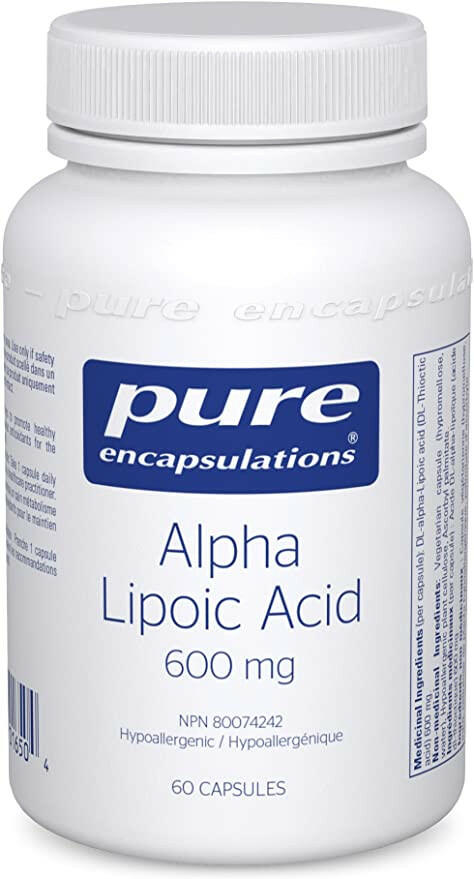 Alpha Lipoic Acid 600 mg | Pure Encapsulations® | 60 or 120 Vegetable Capsules - Coal Harbour Pharmacy
