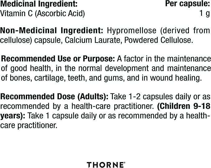 Ascorbic Acid | Thorne® | 60 Capsules - Coal Harbour Pharmacy