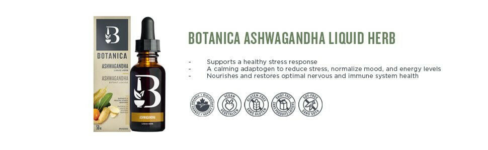Ashwagandha Liquid Herb Extract Tincture | Botanica | 50 mL - Coal Harbour Pharmacy
