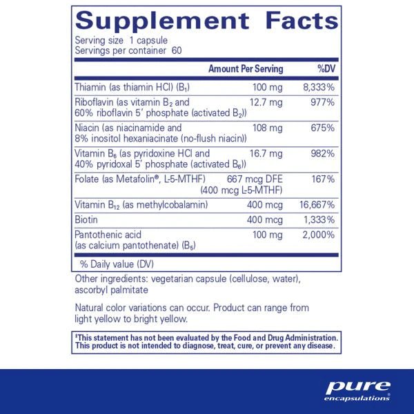 B-Complex Plus | Pure Encapsulations® | 60 Capsules - Coal Harbour Pharmacy