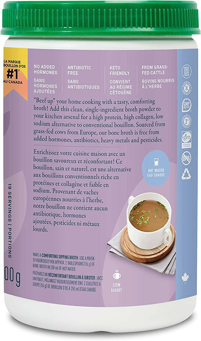 Beef Bone Broth Protein Powder | Organika® | 300 g - Coal Harbour Pharmacy