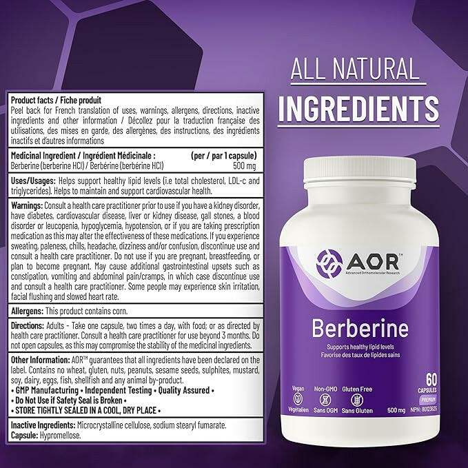 Berberine | AOR™ | 60 Capsules - Coal Harbour Pharmacy