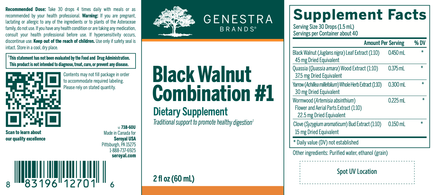 Black Walnut Combination #1 Liquid | Genestra Brands® | 60 mL - Coal Harbour Pharmacy