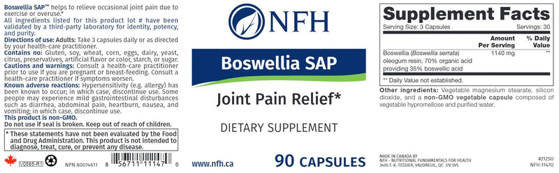 Boswellia SAP | NFH | 90 Capsules - Coal Harbour Pharmacy