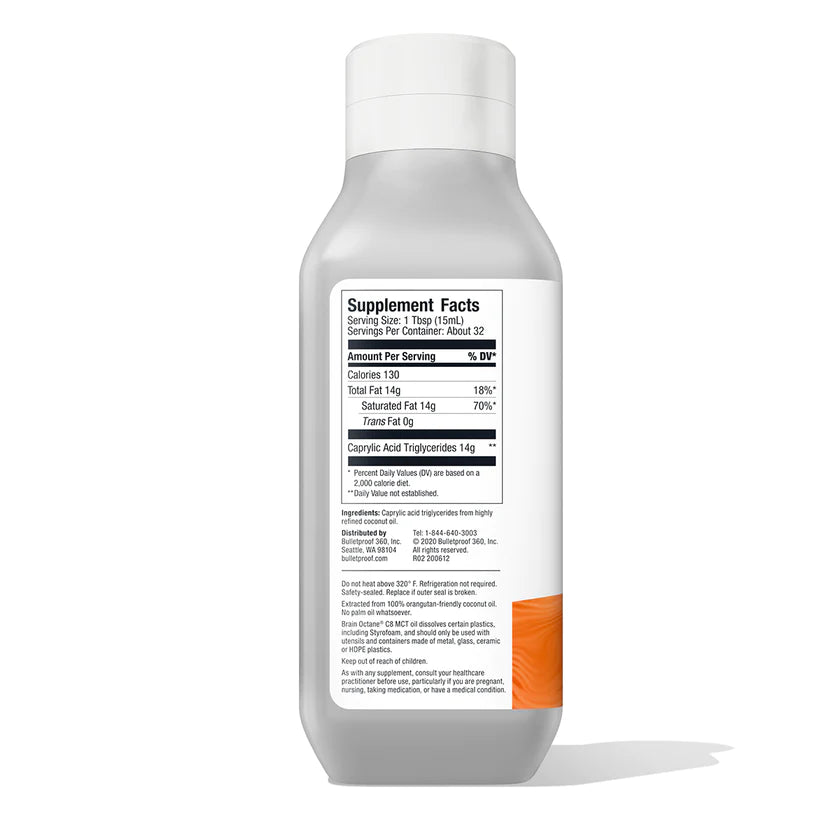 BRAIN OCTANE C8 MCT OIL | Bulletproof™ | 16 or 32 fl oz (473 or 946 mL) - Coal Harbour Pharmacy