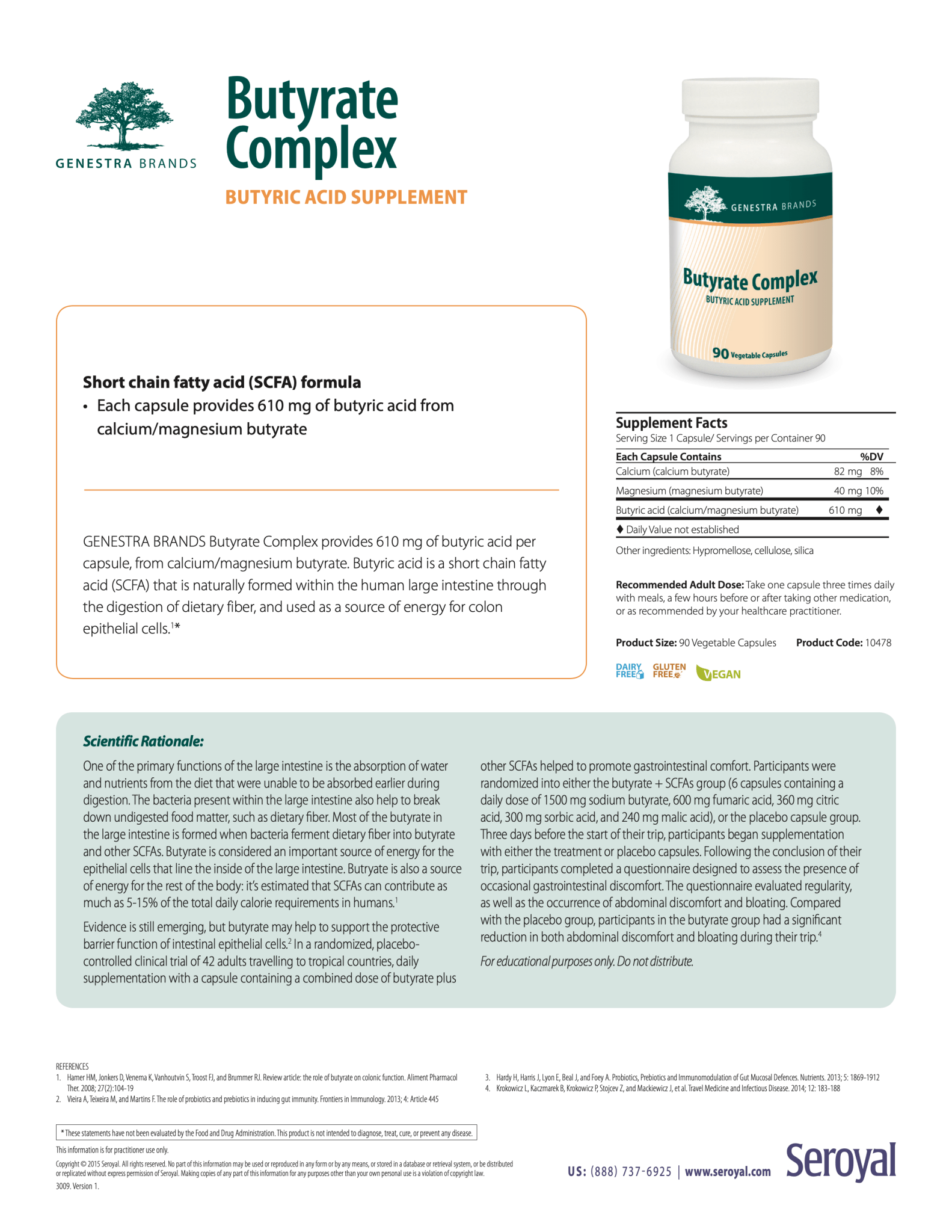 Butyrate Complex | Genestra Brands® | 90 Vegetable Capsules - Coal Harbour Pharmacy