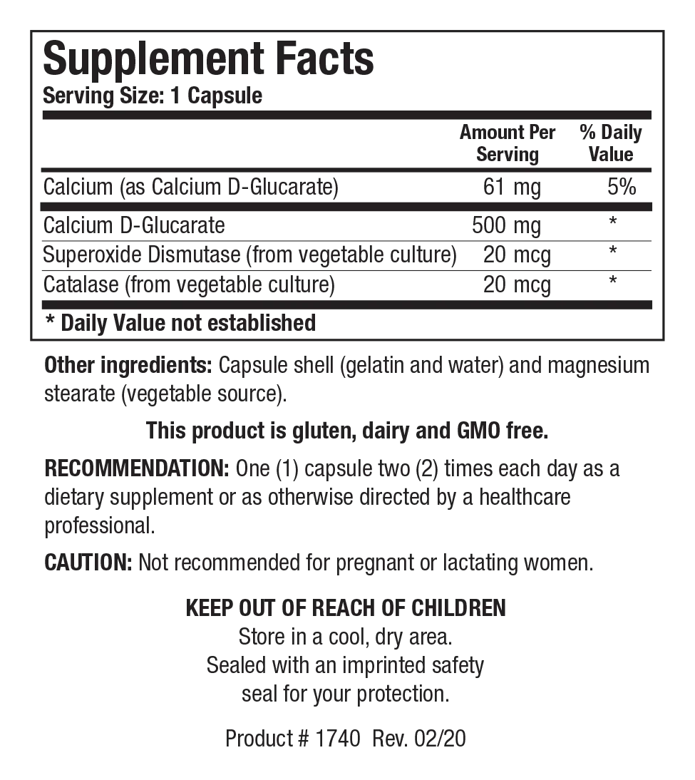Ca D-Glucarate | Biotics Research® | 120 Capsules - Coal Harbour Pharmacy