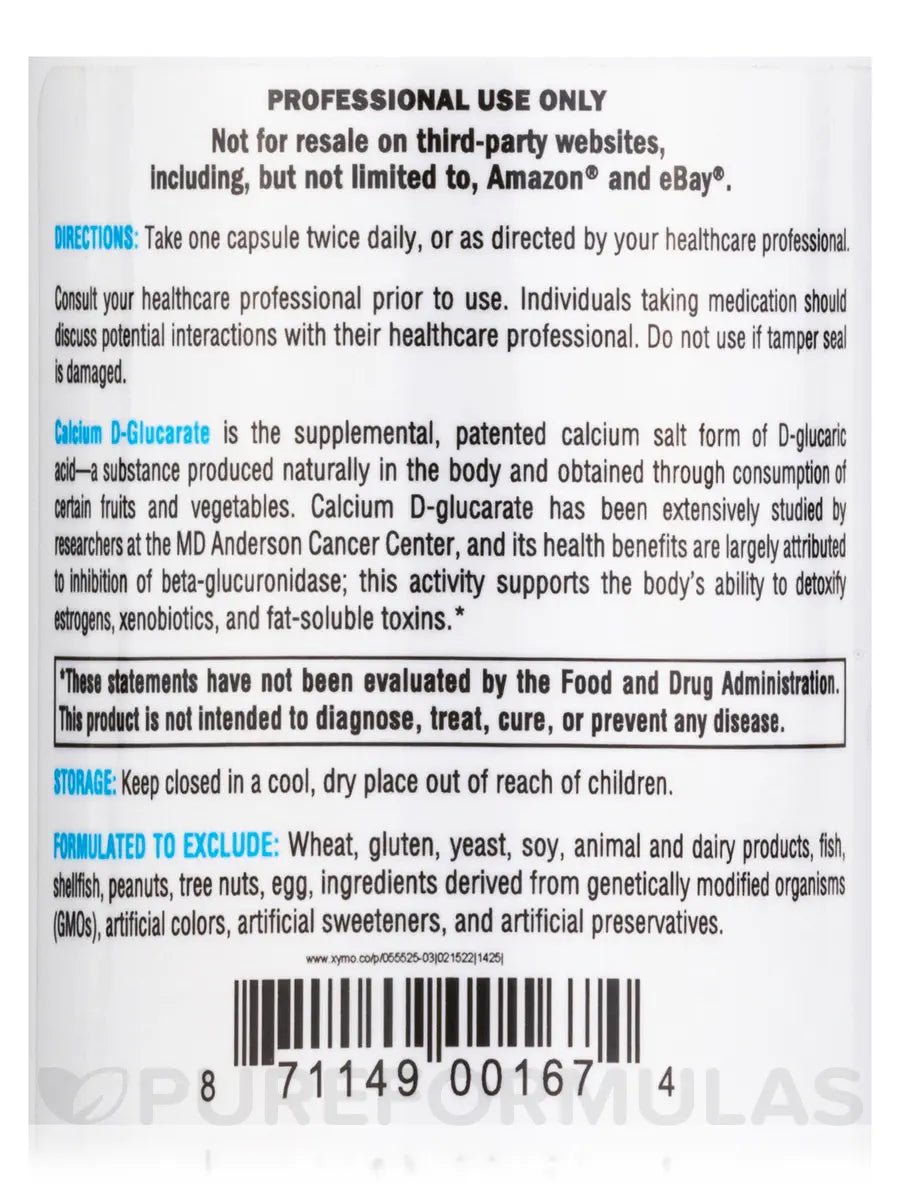 Calcium D-Glucarate | Xymogen® | 90 Capsules - Coal Harbour Pharmacy