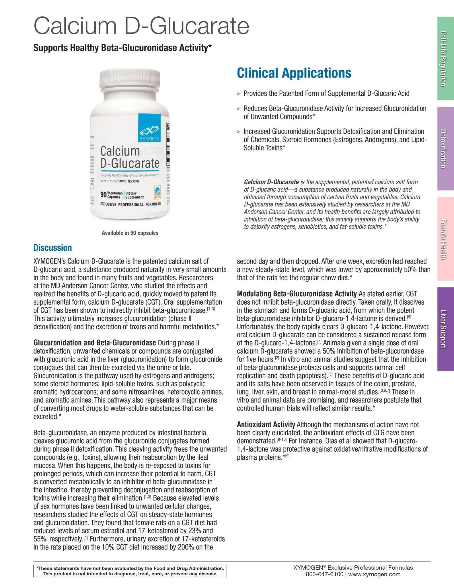 Calcium D-Glucarate | Xymogen® | 90 Capsules - Coal Harbour Pharmacy