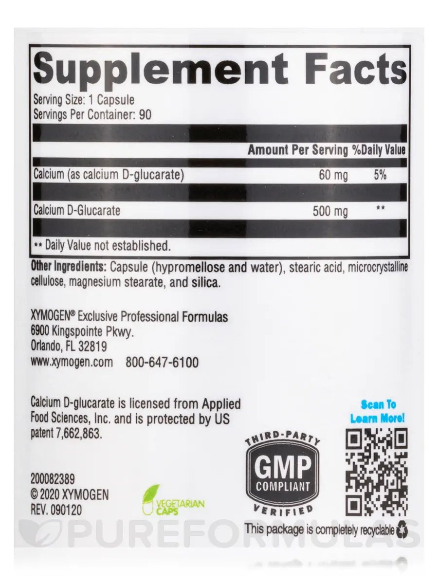 Calcium D-Glucarate | Xymogen® | 90 Capsules - Coal Harbour Pharmacy