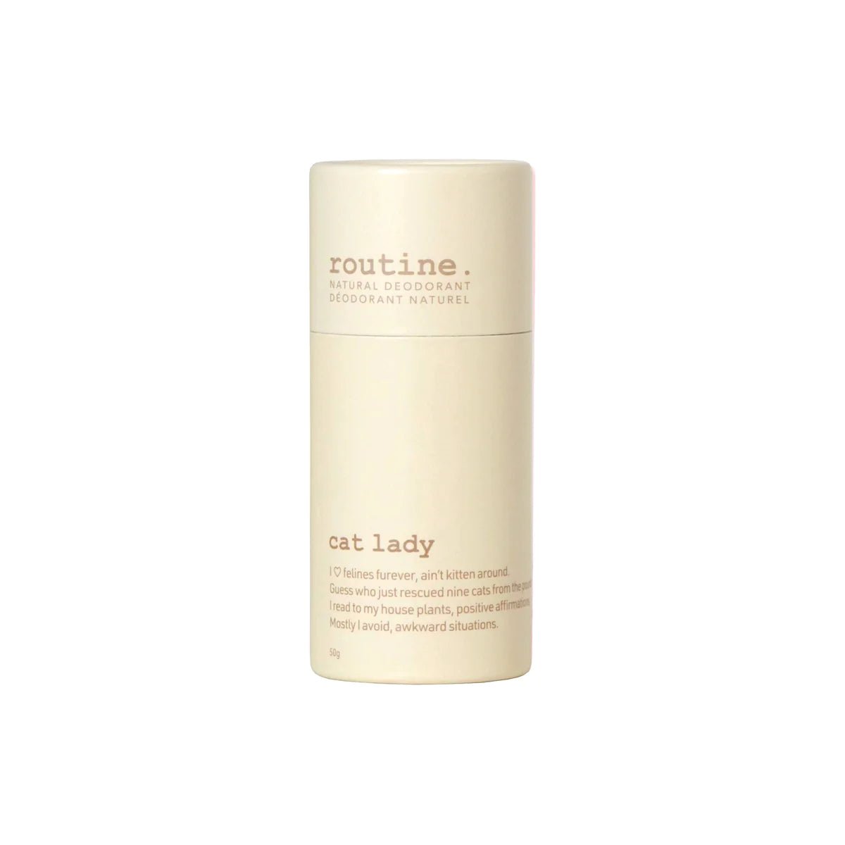 Cat Lady (Vegan: No Beeswax) Deodorant | routine. | 5G Mini & 58G Jar & 50G Stick - Coal Harbour Pharmacy