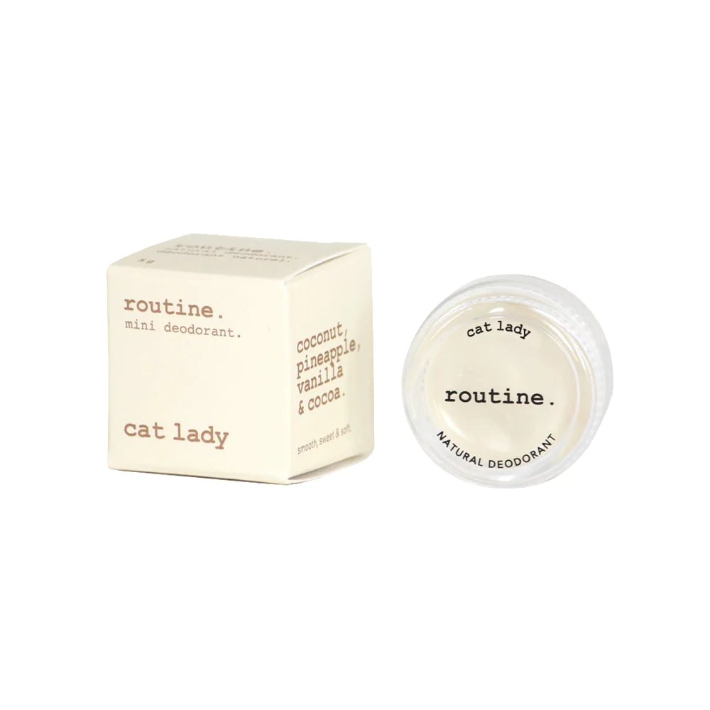 Cat Lady (Vegan: No Beeswax) Deodorant | routine. | 5G Mini & 58G Jar & 50G Stick - Coal Harbour Pharmacy