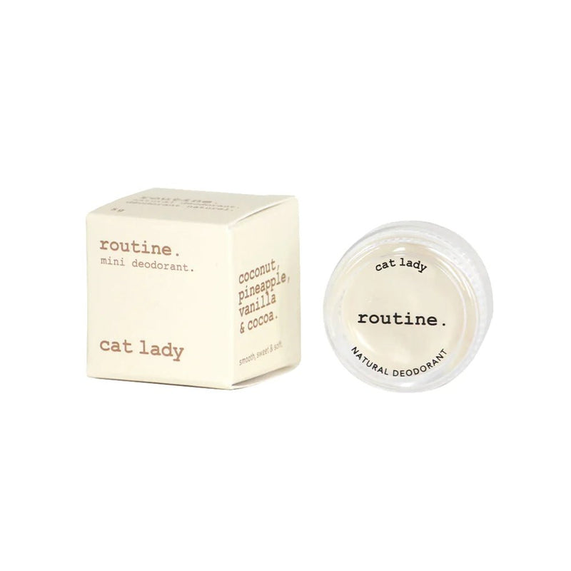 Cat Lady (Vegan: No Beeswax) Deodorant | routine. | 5G Mini & 58G Jar & 50G Stick - Coal Harbour Pharmacy