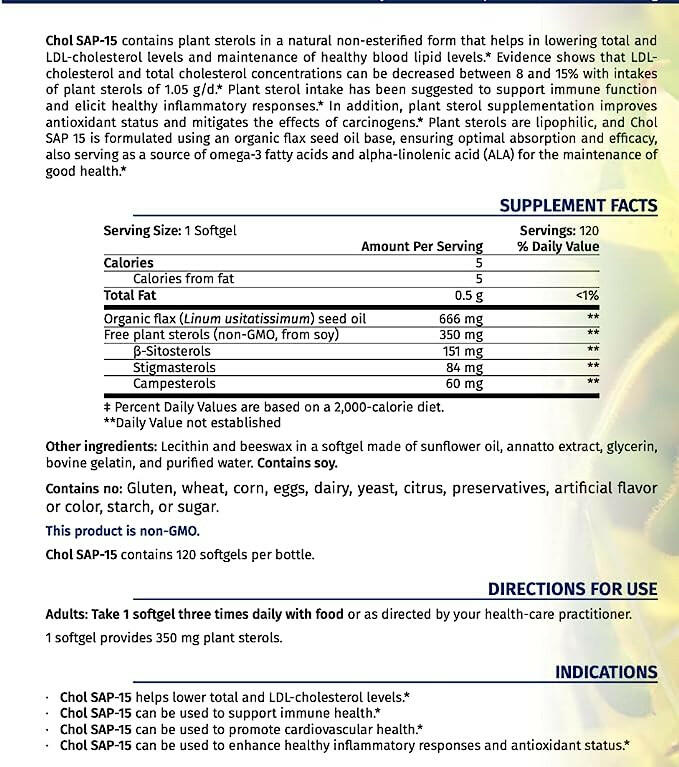 Chol SAP-15 | NFH | 120 Softgels - Coal Harbour Pharmacy