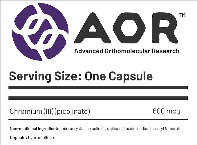 Chromium Picolinate (600 mcg) | AOR™ | 90 Capsules - Coal Harbour Pharmacy