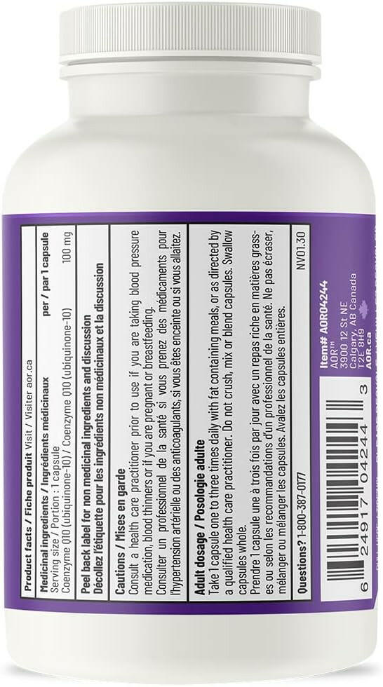 Coenzyme Q10 (100 mg) | AOR™ | 60 Capsules - Coal Harbour Pharmacy