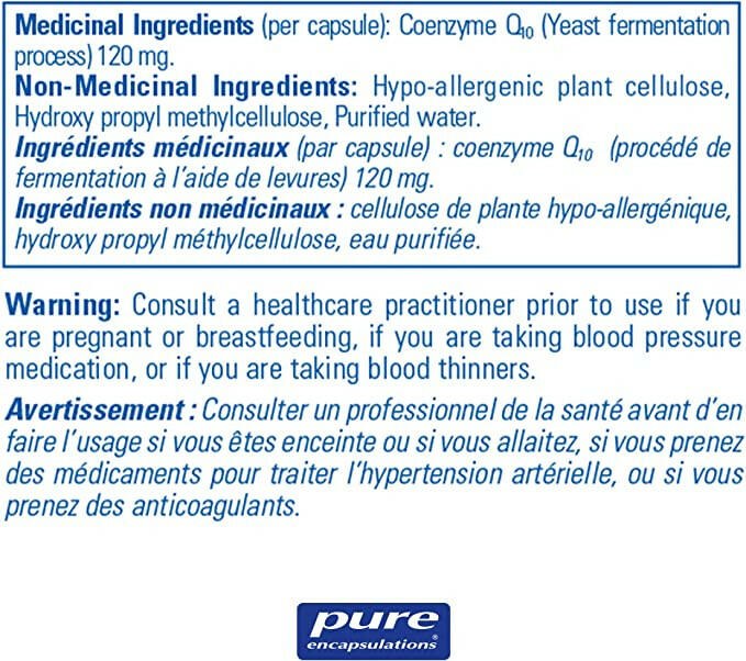 CoQ10 120 mg | Pure Encapsulations® | 60 Vegetable Capsules - Coal Harbour Pharmacy