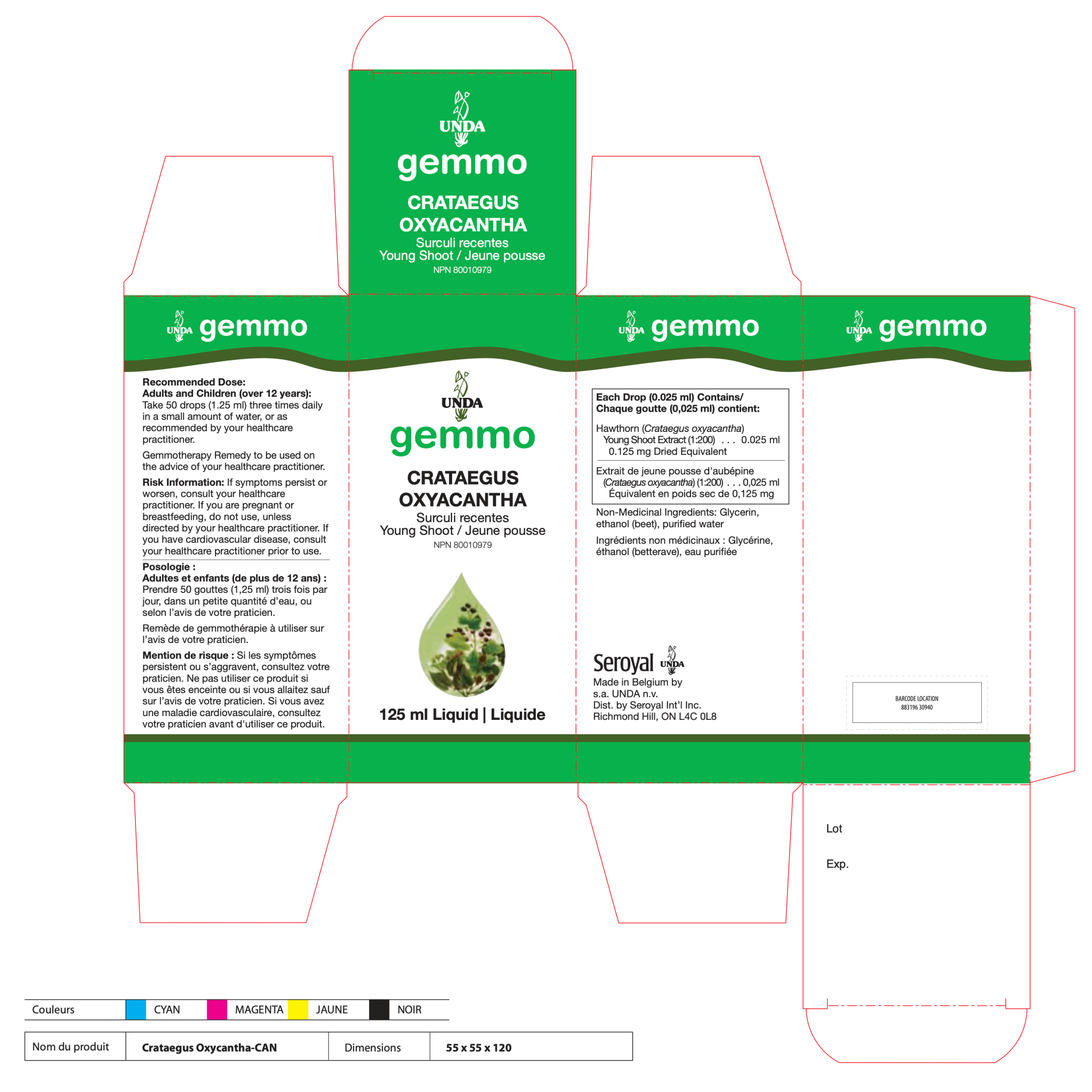 Crataegus Oxyacantha | UNDA Gemmo | 125 mL - Coal Harbour Pharmacy