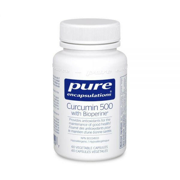 Curcumin 500 with Bioperine® | Pure Encapsulations® | 60 Capsules - Coal Harbour Pharmacy