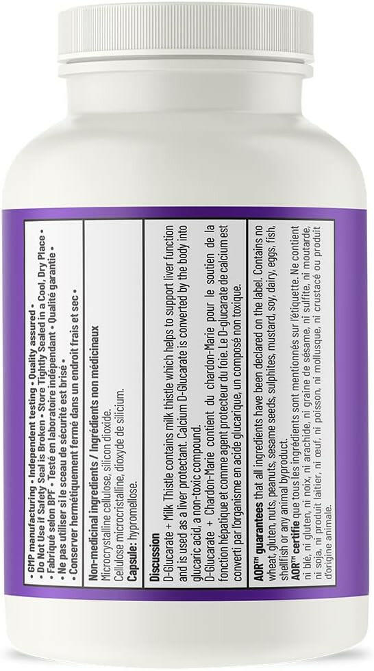 D-Glucarate + Milk Thistle | AOR™ | 60 Capsules - Coal Harbour Pharmacy